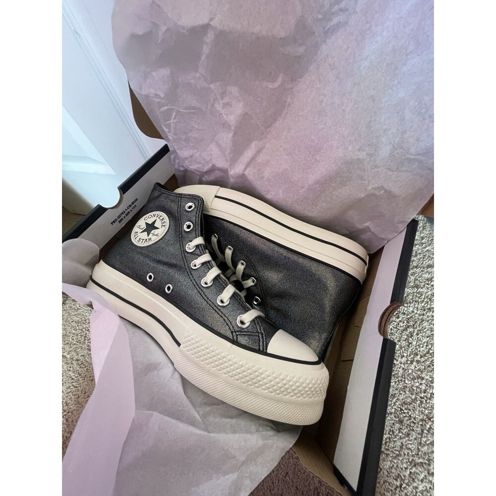 Converse All Star Chuck Taylor Hi Lift Platform Sneaker Sparkle Sneakers 8 Women - Picture 5 of 5